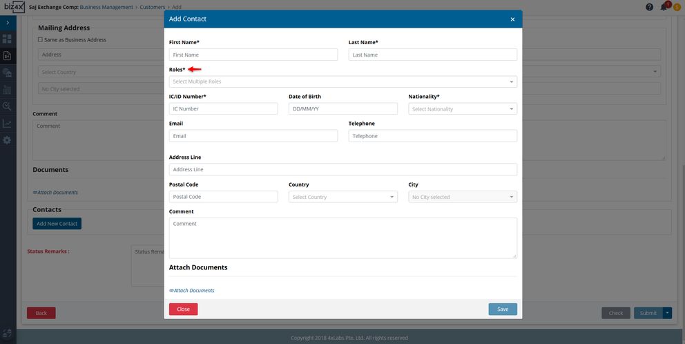 Add Contact Menu
